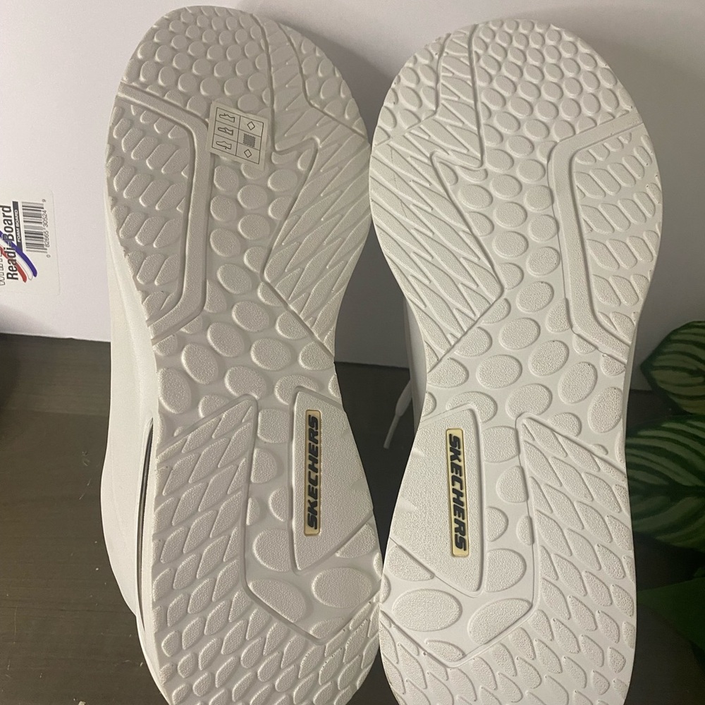 Skechers Men's White Sneakers with Memory Foam - Picture 6 of 7